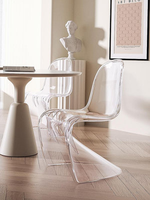 塑料椅子潘東椅中古創意設計師簡約北歐ins洽談椅子透明餐椅