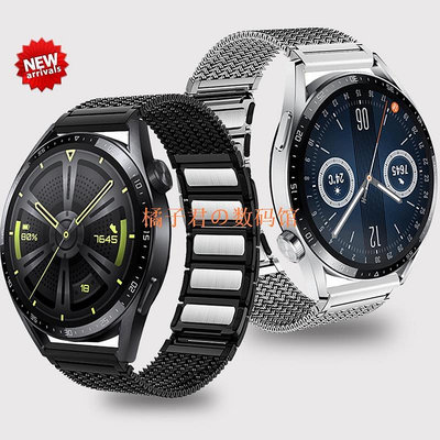 【橘子君の數碼館】20 毫米 22 毫米金屬磁性錶帶兼容 Galaxy Watch 3 4 Pro 46 毫米豪華不銹鋼錶帶華為 3