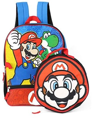 預購 美國帶回 Super Mario 超級瑪利兄弟 馬力歐 任天堂 孩童後背包+午餐帶 書包 遠足包 生日禮