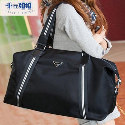 熱銷 大容量時尚韓版女包單肩手提包斜挎包大包包尼龍旅行包短途行李袋-(null)