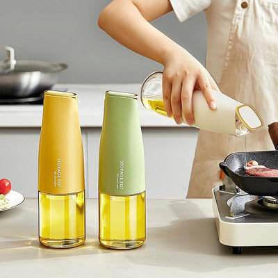 重力油壺 油罐醋瓶 500ML 廚房家用日式自動開合油罐 防漏玻璃油瓶 玻璃油壺 調味瓶玻璃