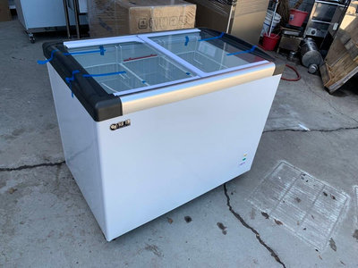 玻璃對拉 冰櫃 3.4尺 310公升 冷凍櫃 LED 附鎖 附籃子 冠捷 玻璃 推拉 全新 保固 110V 全省配送