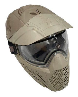 [三角戰略漆彈] BASE 漆彈面罩+頭盔罩 - 沙色/單層鏡片款 (漆彈槍,高壓氣槍,氣動槍,長槍,CO2直壓槍)