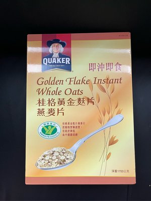 QUAKER 桂格 黃金麩片燕麥片一盒1700g    299元---可超商取貨付款
