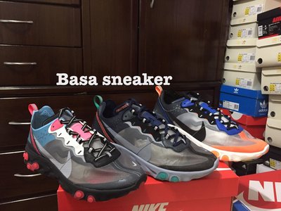 【Basa Sneaker】Nike React Element 87 桃紅 / 藍 半透 跑鞋 AQ1090-006