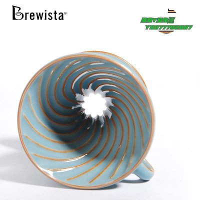 【熱賣精選】濾杯Brewista陶瓷手沖咖啡濾杯V60螺旋紋滴濾式咖啡過濾杯冰晶藍01號