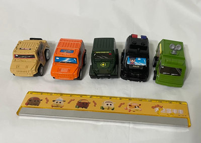 塑料小車 小汽車玩具  5台合售  迴力車玩具 二手B款