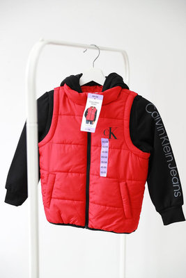 5-16T Calvin Klein 男童 紅色 黑色 假兩件保暖連帽外套  698元