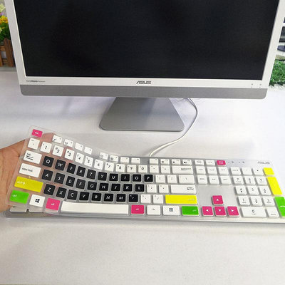 鍵盤膜 華碩(ASUS) 獵鷹V4一體機鍵盤保護膜傲世V4000 Z9000臺式機電腦按鍵防塵套凹凸墊罩透明彩色鍵位膜帶