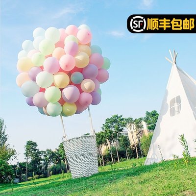 ins熱氣球造型籃子馬卡龍氣球浪漫求婚告白生日裝飾場景布置道具~特價正品促銷