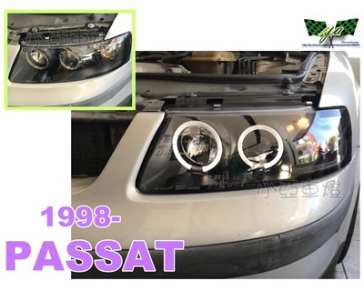 小亞車燈＊全新 VW 福斯 PASSAT 98年passat B5一体成形黑框光圈魚眼 大燈 實車