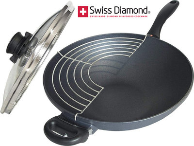 瑞士 Swiss Diamond XD 頂級鑽石鍋 32cm 5L 單柄 中華炒鍋 炒鍋 含蓋 平底鍋 XD61132C