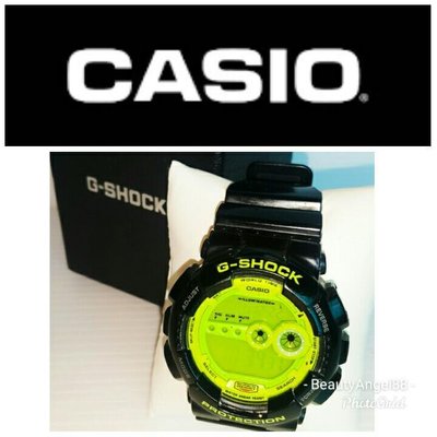 CASIO G-Shock 卡西歐 GD-100SC-1DR ☆超夜光配色 黑綠 限定 大錶面 電子錶 手錶 二手