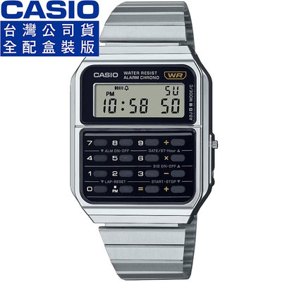【柒號本舖】CASIO 卡西歐DATA BANK 鬧鈴計算機電子鋼帶錶-黑 # CA-500WE-1A (台灣公司貨全配盒裝)