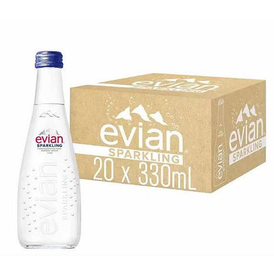 Evian 氣泡天然礦泉水 330毫升 X 20入 W137229
