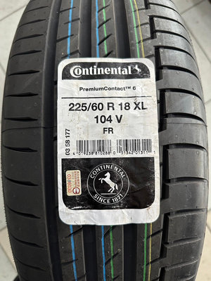 全新輪胎 Continental 馬牌 PC6 CPC6 225/60-18