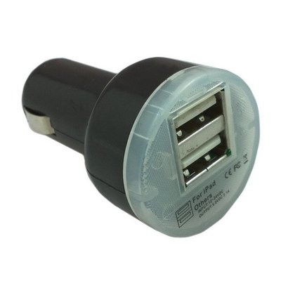 C3雙孔ipad/iphone/ipod車用USB充電器(2A)