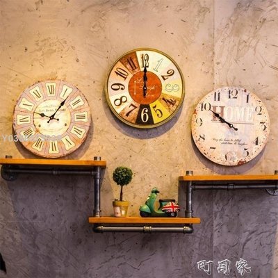 歐式客廳復古鐘錶北歐現代簡約家用臥室掛鐘酒吧餐廳時鐘創意壁掛 【】lif5733