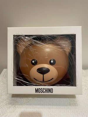 MOSCHINO 《全新》熊熊防曬摺傘+超級可愛熊熊頭收納鐵盒+moschino 白色收納盒