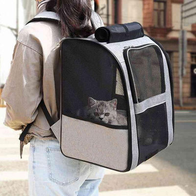 【 每日】背貓包外出便攜夏天帆布大容量兩隻裝透氣雙肩背包狗狗貓咪外帶包