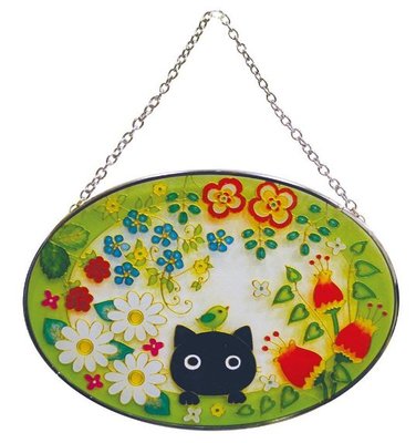 日本進口 可愛貓咪手工製作黑貓喵喵門口門上受把掛牌迎賓門牌日本雜物店房間牆壁上掛飾裝次品裝潢送禮禮物 5551c
