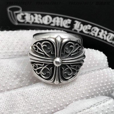 925銀Chrome Hearts克羅心朋克十字架純銀戒指男潮牌霸氣個性復古泰銀戒指環