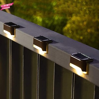 下殺-跨境太陽能庭院臺階籬笆燈欄桿樓梯戶外防水LED小夜燈階梯小壁燈