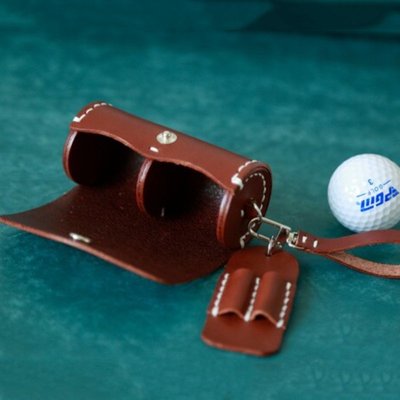 促銷打折跨境新款皮革高爾夫球包 可定制logo高爾夫球袋 高爾夫球釘皮套神奇悠悠