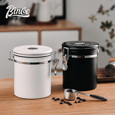 現貨 不銹鋼密封罐咖啡豆咖啡粉保存罐單向排氣閥儲存罐儲豆養豆
