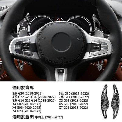 車之星~方向盤撥片 適用於寶馬 BMW G20 G30 G22 G11 G01 G02 G05 G29 碳纖紋 ABS鍛造紋撥片