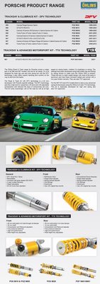Porsche 997 Carrera S Turbo 06-11 瑞典 Ohlins Road &amp; Track 避震器