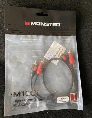 現貨 全新 美國Monster Cable M100I怪獸0.5米50公分無氧銅發燒線雙RCA音頻線信號線訊號線