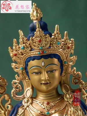 【熱賣精選】大千善緣 西藏工藝7寸21cm密宗綠度母佛像藏傳銅像純銅鎏金擺件