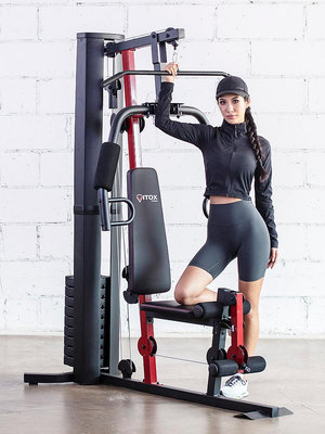 淘淘樂------家用多功能綜合訓練器單站位健身器材擴胸推胸高低拉腿部力量訓練