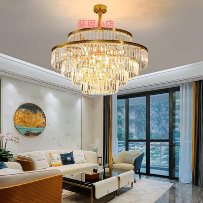 客廳吊燈輕奢水晶燈具簡約現代臥室餐廳主燈高端大氣廣東中山燈具