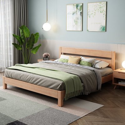 (120×190)日式高床頭實木床架 可訂製尺寸 無床頭床底 榻榻米矮床 雙人床 單人床 木床
