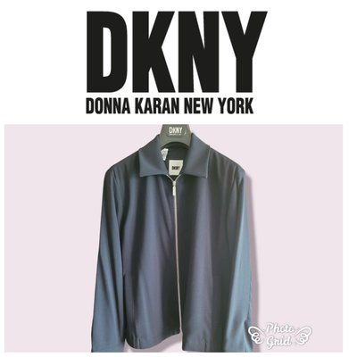 近新 美國真品【DKNY】個性好搭 女夾克 短款女外套 防風拉鏈百搭皮褲268 一元起標 帥氣風