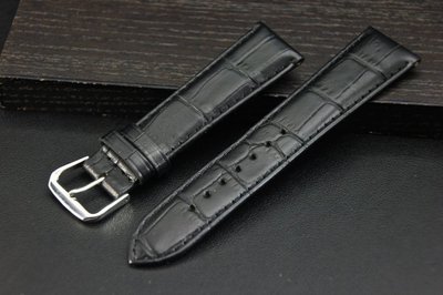 進口皮料啞光高質感21mm替代ck armani seiko原廠錶帶真皮製錶帶,黑色標