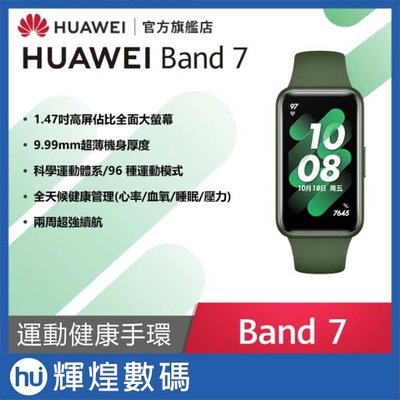 華為 HUAWEI Band 7 AMOLED 藍芽智慧手環 (支援心率及血氧) 原野綠