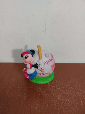 早期 正版 迪士尼 Disney Mickey 米老鼠 米奇 公仔 棒球 存錢筒 儲金箱
