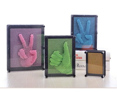 [現貨]立體複製針畫 塑膠版手模 多色3D PIN ART裝飾辦公擺件兒童玩具手印 DIY浮雕手創意科技藝術畫框禮品