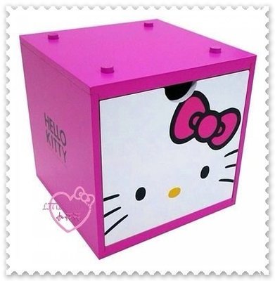 ♥小花花日本精品♥Hello Kitty 貓臉造型桃色置物盒 積木盒 文具盒 收納盒 飾品盒