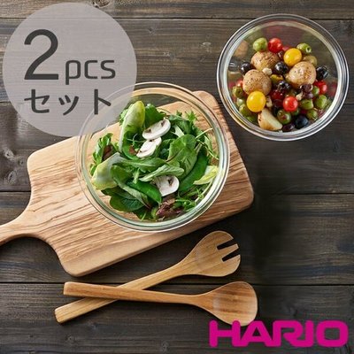 💕哈日媽咪的愛敗日記💕日本製 HARIO 耐熱玻璃 沙拉缽/調理缽 2入組