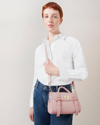 【限時折扣預購】24春夏正品MULBERRY Alexa Mini bag迷你款粉紅玫瑰色 皮革 肩背包手提包