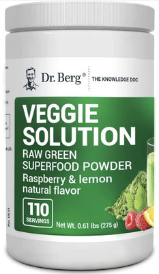 Dr. Berg's  Veggie Solution Spirulina超級食物螺旋藻蔬菜粉覆盆子檸檬口味