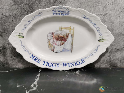 【小琳家居】出口骨瓷彼得兔系列餐具11寸13寸浮雕橢圓盤異形盤 魚盤 果盤