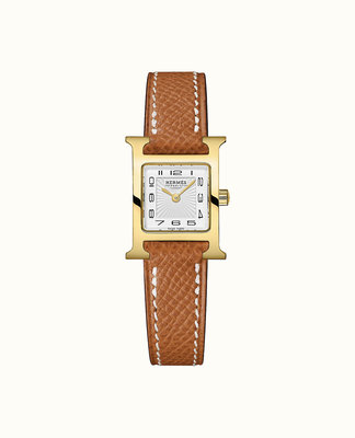 [現貨在台］Hermes HEURE H Watch 17x17 MM 愛馬仕手錶 金棕 手鍊