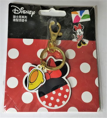 (財寶庫)【迪士尼悠遊卡 米妮 Minnie Mouse 附鑰匙圈 Disney米奇米老鼠 Mickey限量3D造型卡】