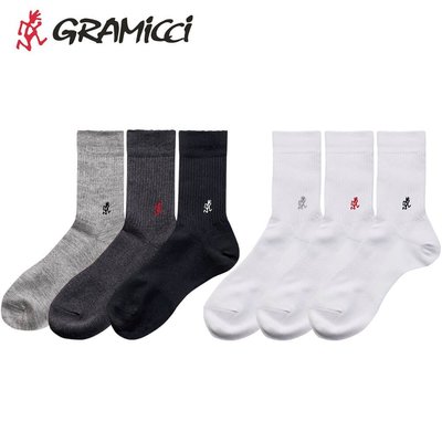 [NMR] GRAMICCI 22 F/W Basic Crew Socks 品牌標誌素色運動休閒中筒襪三色套組