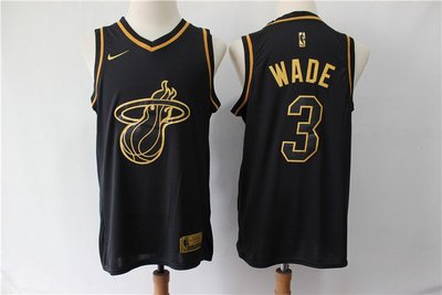 德韋恩·韋德 （Dwyane Wade） NBA邁阿密熱火隊3號 球衣 黑金色